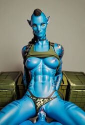 avatar avatar:_the_way_of_water blue_skin camo_bikini vaginal_penetration yellow_eyes z-dog zdinarsk
