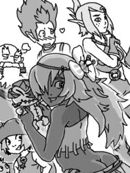 2girls 3boys amalia ankama az_(wakfu) cra dark-skinned_female dark_skin eliatrope enutrof evangelyne female iop male monochrome multiple_boys multiple_girls princess_amalia_sheran_sharm ruel sadida tagme tofu tristepin wakfu yugo