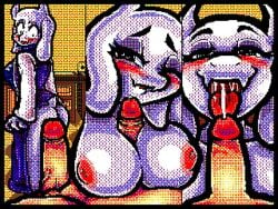 big_ass big_breasts boobjob cum_in_mouth cumshot female furry paizuri retro_artstyle tagme thegaboefects toriel undertale undertale_(series)