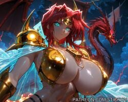 1girl ai_generated anime big_breasts blue_eyes breasts fit high_school_dxd huge_breasts nsfw red_hair rias_gremory yu-gi-oh!