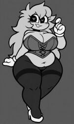 1female 1girl 5_fingers ai_generated alternate_costume alternate_universe belly big_booty big_breasts big_thighs big_tits black_and_grey black_and_white black_eyes black_pantyhose blush boobs breasts buckteeth busty chubby chubby_female clothed colorless corset curvy fat_female fat_girl fat_woman female female_focus female_only friday_night_funkin friday_night_funkin_mod girl glove gloves gray_hair grey_background grey_body grey_hair grey_skin grey_skinned_female heart-shaped_pupils heels huge_thighs large_breasts large_thighs leggings long_hair messy_hair monochrome no_color pantyhose pixai skyblue skyblue_(friday_night_funkin) skyverse solo solo_female tall_female tall_girl tall_woman thick thick_female thick_legs thighs tits toony white_gloves white_heels