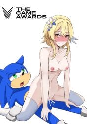 1boy 1boy1girl 1girls anthro blonde_female blonde_hair blue_arms blush blush crossover cum cum_in_pussy female genshin_impact hedgehog lumine_(genshin_impact) male nude nude_female sega selverna sonic_(series) sonic_the_hedgehog sonic_the_hedgehog_(series) the_game_awards