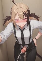 1futa after_handjob ai_generated blush collared_shirt erection futanari gigi_murin handsfree_ejaculation hololive hololive_english jouthechou necktie open_mouth pants penis precum standing suspenders testicles trembling virtual_youtuber