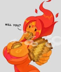 1girls 2025 adventure_time big_breasts eating eating_food flame flame_princess horn horny horny_female huge_breasts idler_r massive_breasts minecraft orange_body orange_hair orange_skin red_hair voluptuous voluptuous_female