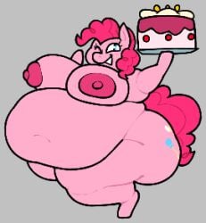 anthro anthro_only bbw big_breasts breasts chip_at_night cleavage female furry huge_breasts my_little_pony nipples overweight pinkie_pie_(mlp) tagme thick_thighs wide_hips