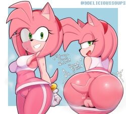 amy_rose anthro anus cameltoe clothed_female clothing delicioussoup drawn green_eyes inviting_to_sex pink_fur presenting presenting_anus presenting_hindquarters presenting_pussy pussy sex_request sonic_(series) sweat sweaty tagme