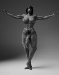 3d abs big_breasts black_and_white blender bodybuilder dubzzzy futa_only futanari gigachad gigachad_(meme) huge_cock large_breasts large_penis looking_at_viewer muscular muscular_abs muscular_arms muscular_futanari muscular_legs muscular_thighs overwatch pharah presenting solo solo_futa standing veiny_penis