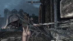 3d animated arms_behind_back asphyxiation ass bethesda_softworks big_ass big_breasts bondage death dying female_death hanged large_ass naked nipples pussy rope shaved_pussy skyrim tagme the_elder_scrolls video