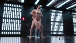 3d animated athletic_female el-recondite_(artist) faceless_male from_behind human no_sound princess_leia_organa standing_sex star_wars tagme video