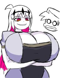 1boy 1girls 1male big_breasts boyfriend_(friday_night_funkin) breasts busty enormous_breasts female fnf_entity friday_night_funkin friday_night_funkin_mod giant_breasts gigantic_breasts hands_under_breasts huge_breasts hyper hyper_breasts large_breasts massive_breasts momiji_(artist) newgrounds nikusa_(sugarratio) shocked smile toony white_body white_hair