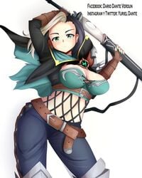 benedetta_(mobile_legends) big_breasts black_hair green_eyes mobile_legends mobile_legends:_bang_bang