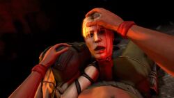 1boy 1girls 3d animated big_penis blonde_hair blood death decapitated defeated female_death fondling fully_clothed gore guro gurochanop hand_on_breast hand_on_head headless mortal_kombat necrophilia no_sound partial_male pov rape reverse_blowjob skull_fucking snuff sonya_blade video