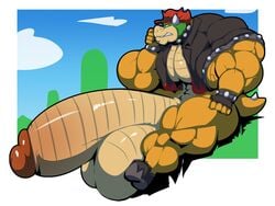 anthro balls bara big_balls big_penis bobert boner bowser erection furry gay hyper hyper_balls hyper_muscle hyper_muscles hyper_penis koopa male male_only mario_(series) muscles muscular nintendo penis super_mario_bros. veiny_penis