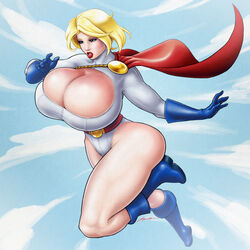 1girls ass big_ass big_breasts blonde_female blonde_hair blue_eyes boots cleavage cleavage_cutout dc dc_comics eyeshadow female female_only footwear gloves handwear heroine huge_breasts jacques00 kara_zor-el kara_zor-l karen_starr large_ass large_breasts light_skin lipstick makeup power_girl solo superheroine superman_(series) thick_thighs