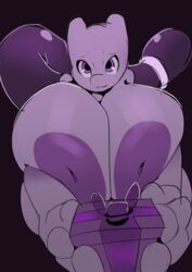 aislin_(penlink) anthro areola big_breasts breasts female female_only gift hi_res huge_breasts hyper hyper_breasts inverted_nipples legendary_pokémon mewtwo nintendo nipples penlink pokemon pokemon_(species) simple_background solo solo_female video_games