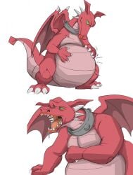 belly big_belly burping digestion dragon dragon_(shrek) dragoness dragonjo dreamworks drooling female feral membrane_(anatomy) membranous_wings rumbling_stomach shrek_(series) vore what wings