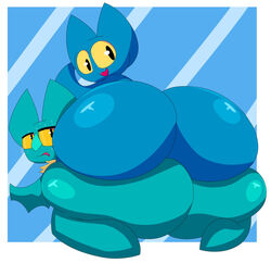 adorabat anthro ass ass_stack big_ass big_butt blue_body bodily_fluids butt cartoon_network chiropteran cyandrive98 daughter duo eugene_(mao_mao:_heroes_of_pure_heart) fangs father father_and_child father_and_daughter female hi_res huge_ass huge_butt hyper hyper_butt kneeling looking_back male mammal mao_mao:_heroes_of_pure_heart nervous nude on_bottom on_top open_mouth parent parent_and_child sweat yellow_sclera