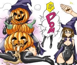 archipelagor18 artist_request ass_expansion bimbo bimbofication breast_expansion corruption cum female hair_growth halloween hollow_body huge_ass huge_breasts identity_death jack-o'-lantern lip_expansion navel plant_girl plant_transformation pumpkin pumpkin_girl pumpkin_head shimanami species_transformation thick_thighs transformation transformation_sequence witch witch_hat