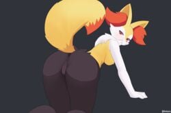 2021 absurd_res all_fours anthro anus artist_name ass big_butt black_body black_fur blush braixen breasts female fingers fur genitals half-closed_eyes hi_res ibukyu inner_ear_fluff looking_at_viewer looking_back looking_back_at_viewer multicolored_body multicolored_fur narrowed_eyes neck_tuft nintendo nipples nude pokémon_(species) pokemon pokemon_(species) presenting presenting_anus presenting_hindquarters presenting_pussy pussy raised_tail rear_view red_body red_eyes red_fur red_nose side_boob simple_background solo tuft video_games white_body white_fur yellow_body yellow_fur