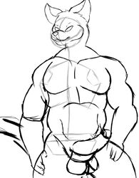 1boy abs anthro azuki_(fortnite) balls cat cat_ears chubby chubby_male darkandlife2 epic_games erection feline felis fortnite fortnite:_battle_royale furry genitals male male_focus male_only muscle muscles muscular muscular_male naked no_navel nose nude pecs penis retracted_foreskin sketch solo tagme tail unfinished video_games white_background