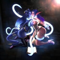 2girls big_ass big_breasts blizzard_entertainment breast_squeeze draenei helpless magic magic_book multiple_girls night_elf partially_clothed restrained summoning tentacle tentacle_rape tentacle_sex world_of_warcraft yuri