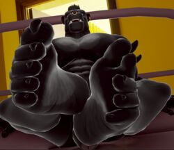 5_toes anthro barefoot feet foot_focus genitals humanoid_feet latex_skin male male_foot_fetish male_only maxwellshiba penis solo toes ubzerd_(character) xiel_milano(artist)