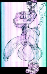 1futa anthro ass balls big_balls big_breasts big_penis bracelet breasts capcom chun-li clothed clothing felid female footwear futa_only futanari genitals hair hand_on_own_breast huge_balls huge_breasts huge_cock intersex jewelry mammal monochrome pantherine penis side_view snao solo spiked_bracelet spikes street_fighter street_fighter_alpha thick_thighs tiger tight_clothing toeless_footwear topwear unitard vein veiny_penis vest video_games
