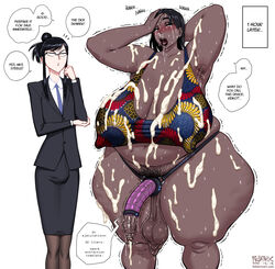 2futas ahe_gao ahegao annabelle_(fellatrix) annabelle_steele armpit_hair armpits asian asian_female bbw big_breasts big_penis blush business_suit business_woman cock_sleeve cum cum_on_body curvy dark-skinned_futanari dark_skin erect_nipples erect_nipples_under_clothes fellatrix female futa_armpit_hair futa_only futa_with_futa futanari hairy_armpits height_difference huge_breasts huge_cock implied_futanari japanese_female machine messy_hair milking_machine mostly_nude original post-orgasm reiko reiko_(fellatrix) reiko_tatsugami sweat tank_top thick_thighs wide_hips