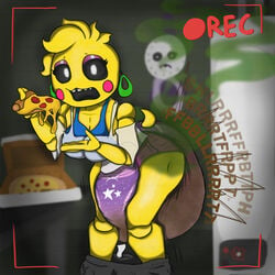 animatronic chicken diaper female female_only five_nights_at_freddy's five_nights_at_freddy's_2 messing messy_diaper pizza robot scat soiling toy_chica_(fnaf) x-xiaga-x