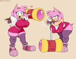 1girls aged_up amy_rose amy_rose_(boom) animal_ears anthro big_breasts breasts curvaceous curvy female female_focus furry green_eyes hedgehog hips huge_ass jinu large_breasts looking_at_viewer patreon pink_fur pink_hair sega short_hair simple_background solo solo_female sonic_(series) sonic_boom sonic_the_hedgehog_(series) tail thick_thighs thighhighs thighs voluptuous watermark wide_hips