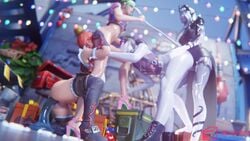 1girls 3d 3futas christmas double_penetration etheria_(fortnite) fable_(fortnite) female fortnite futa_on_female futanari legs light-skinned_female light-skinned_futanari nightsurf_bomber pyramid_position self_upload standing_anilingus sus-3d zoey_(fortnite)