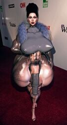 3d abs animal_genitalia_on_humanoid big_breasts black_hair futa_only futanari high_heels horse_penis horsecock horsecock_futanari horsecock_on_humanoid latex_clothing muscular muscular_futanari second_life shiny_skin thesusman thick_thighs