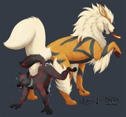 anal anal_knotting anal_orgasm anal_sex animal_genitalia animal_penis anthro anthro_on_feral anthro_penetrated arcanine ass_to_ass ass_up biped bodily_fluids canid canine canis cum cum_in_ass cum_inside cum_while_penetrated cumshot duo ejaculation elemental_manipulation erection feral feral_penetrating feral_penetrating_anthro fire fire_manipulation genital_fluids genitals hands-free inflation knotting langjingshen larger_feral larger_male male male/male male_penetrated male_penetrating male_penetrating_male mammal markings nintendo omega_wolf_(soulwolven) orgasm penetration penile penis pokemon pokemon_(species) quadruped sex size_difference smaller_anthro smaller_male smaller_penetrated video_games wolf zoophilia