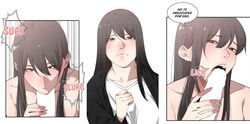 2koma artist_request black_hair blowjob edit fellatio instant_loss_2koma manhwa oral pale sex split_screen