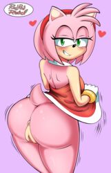 <3 1girls absurd_res amy_rose anus ass big_ass big_butt blush bottomless breasts clothing dress dress_lift ears_up female female_only fur furry furry_only gloves green_eyes hairbow handwear heart hi_res looking_at_viewer looking_back movement_lines no_panties no_underwear pink_fur pink_hair presenting presenting_anus presenting_hindquarters presenting_pussy pussy redradrebel ring seductive sega short_hair solo solo_female sonic_(series) sonic_the_hedgehog_(series) tail thick_thighs thighs topwear vagina