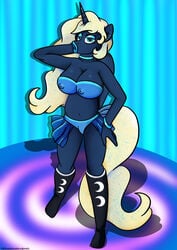 anthro bikini bimbo covered_nipples female high_heels large_ass large_breasts lilacnightmare my_little_pony navel princess_luna_(mlp) thick_lips thick_thighs wide_hips