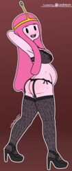 1girls 2016 adventure_time cubbychambers lingerie looking_back pregnant princess_bubblegum