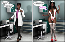 bimbo bimbofication dark-skinned_female dynamoob nurse nurse_uniform