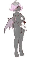 cryptid cyclops ebopter ebopter_the_great femdom furry futanari futanari_penetrating gray_hair grey_skin handheld pink_gray_hair pink_hair risa risa_de_creature risadecreature small_breasts smaller_male tail top_hat white_background wings