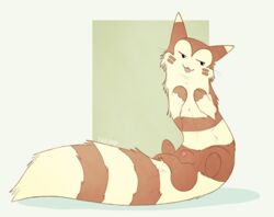 animal_genitalia balls conditional_dnp furret genitals male male_only nintendo penis pokémon_(species) pokemon poking_out sheath smug solo tailgrip tip