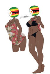 1girls bikini clothing countryhumans countryhumans_girl dark-skinned_female flawsy solo tagme zimbabwe zimbabwe_(countryhumans)