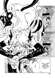 comic demon_girl hard_translated highres monochrome takatsu translated