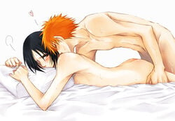 2boys anal bleach gay ichigo_kurosaki male male_only multiple_boys orange_hair uryu_ishida yaoi