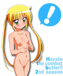 1girls anime_eyes bare_arms bare_breasts bare_legs bare_shoulders bare_thighs blonde_hair blush breasts completely_nude completely_nude_female female female_only green_eyes hayate_no_gotoku! huge_eyes long_hair nagi_sanzenin nude nude_female pussy shaved_pussy simple_background small_breasts solo tagme teenager uncensored young younger_female