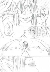 comic crying female final_fantasy final_fantasy_viii human laughing male monochrome rinoa_heartilly squall_leonhart straight tear ultimecia yandere