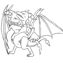 cynder dragon female feral feral_on_feral horn male mythological_creature mythological_scalie mythology scalie spyro spyro_the_dragon tagme tail wings