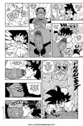 3boys age_difference anal anal_sex anthro anus bara big_penis black_hair blowjob blush comic doggy_style dragon_ball dragon_ball_super dragon_ball_z english_text forced_oral galaxycoop gay gay_sex male male/male male_only master_roshi muscular muscular_male naked older_male oolong oral saiyan size_difference son_goku text threesome transformation yaoi