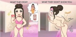 black_hair blogicomics cassey_(blogicomics) female hourglass_figure naked phone smile white_skin