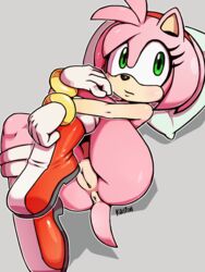 amy_rose boots kaitoh pink_fur pink_hair solo sonic_(series)