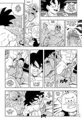 2boys age_difference ass bara big_penis black_hair comic dragon_ball dragon_ball_super dragon_ball_z english_text galaxycoop gay gay_sex lube male male/male male_only master_roshi muscular muscular_male naked older_male riding saiyan son_goku sunglasses text veiny_penis yaoi